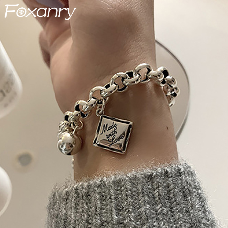Vintage Fashion Labels - FOXANRY English Letter Tag Punk Brcacelet