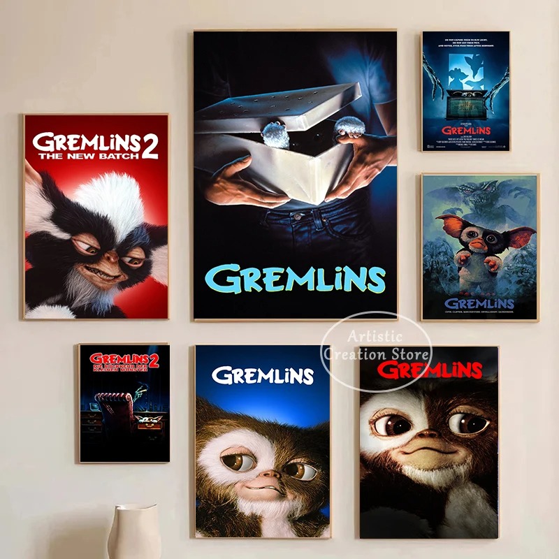 Vintage Fashion Illustrations - Classic Movie Gremlins Poster Art Canvas