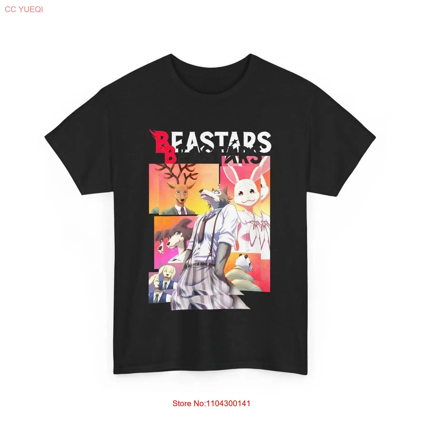Vintage Fashion Knitwear - Anime Beastars Legoshi Black T Shirt