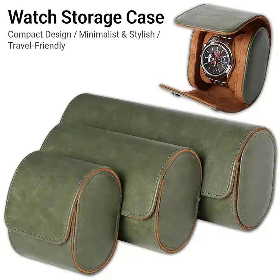 Vintage Fashion Labels - Watch Roll Travel Case 1/2/3-Slot Portable