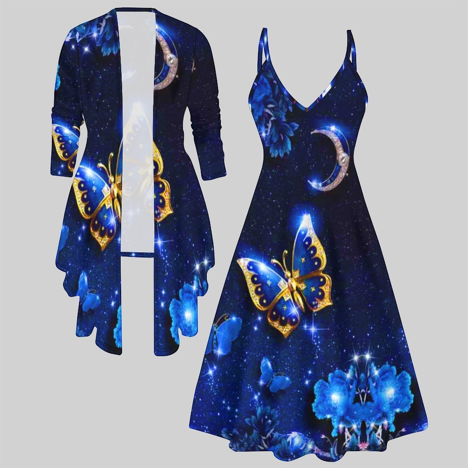 Vintage Fashion Knitwear - Vintage Print Two Piece Matching Set