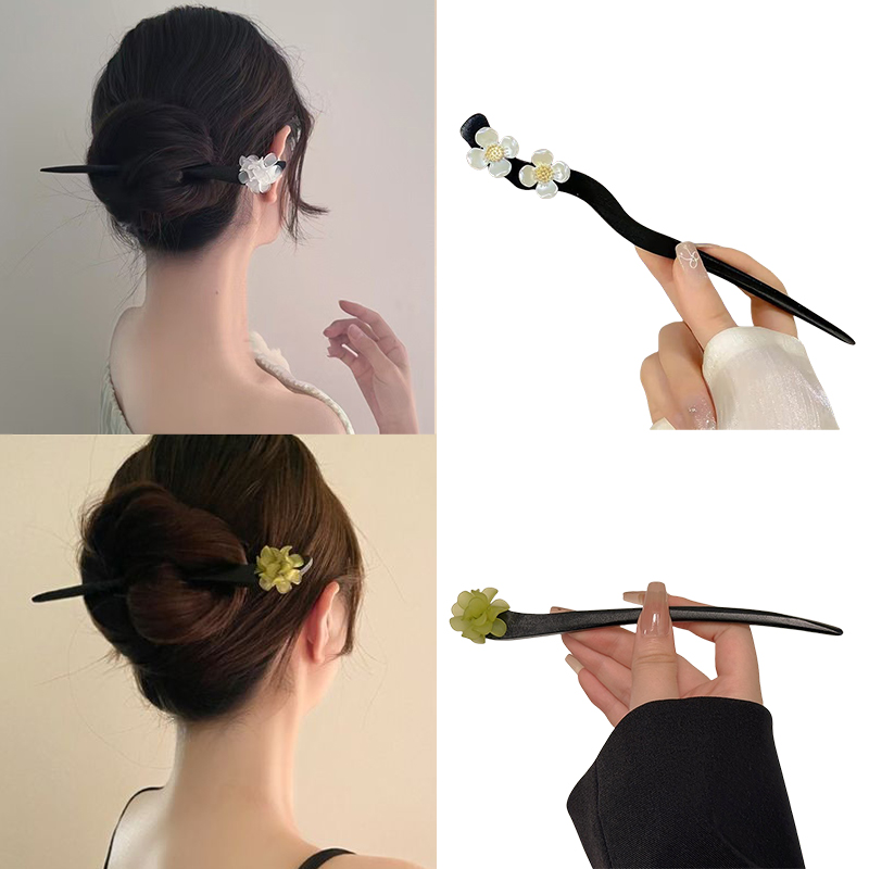 Vintage Fashion In Chinese - Vintage Chinese Style Wooden Flower Hair