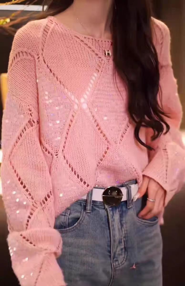 Crochet Top Boho - Women's Boho Chic Long Sleeve O-Neck