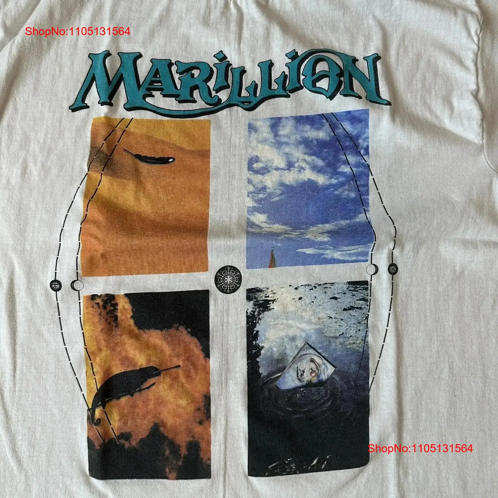 Vintage Fashion Knitwear - Vintage RARE Marillion White T Shirt