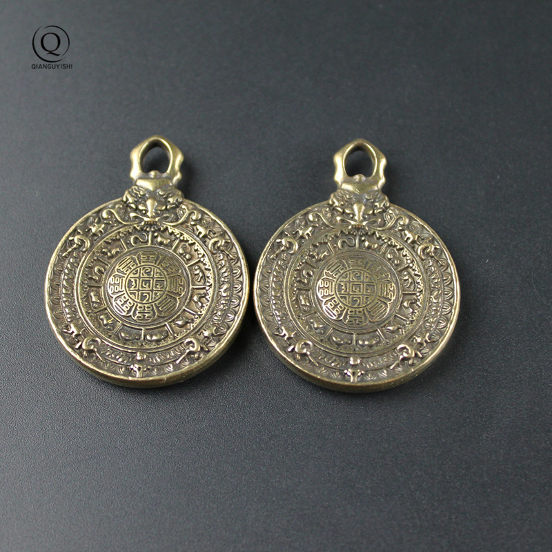 Vintage Fashion Labels - Vintage Brass Buddhist Tantra Eight Diagrams