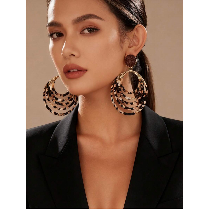 Vintage Fashion Illustrations - 1 Pair Luxury Vintage Leopard Print