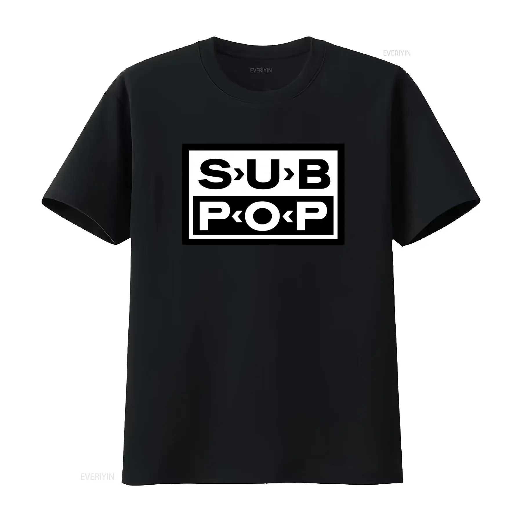 Sub Pop Logo T Shirt Black wit - Vintage Fashion Logo 评论和价格