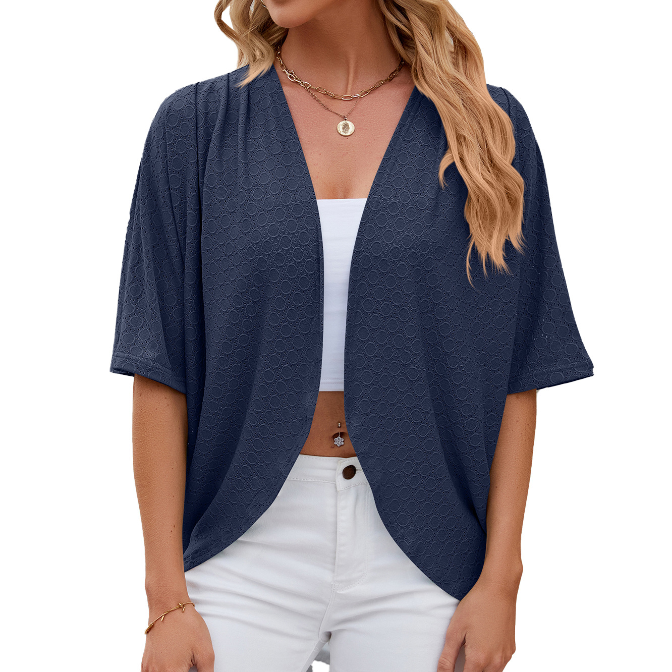 2024 Elegant Women's Mid Sleev - Crochet Top Boho 评论和价格