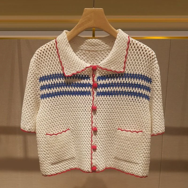 Women Knitted Ribbed Blouse Sh - Vintage Fashion Korea 评论和价格