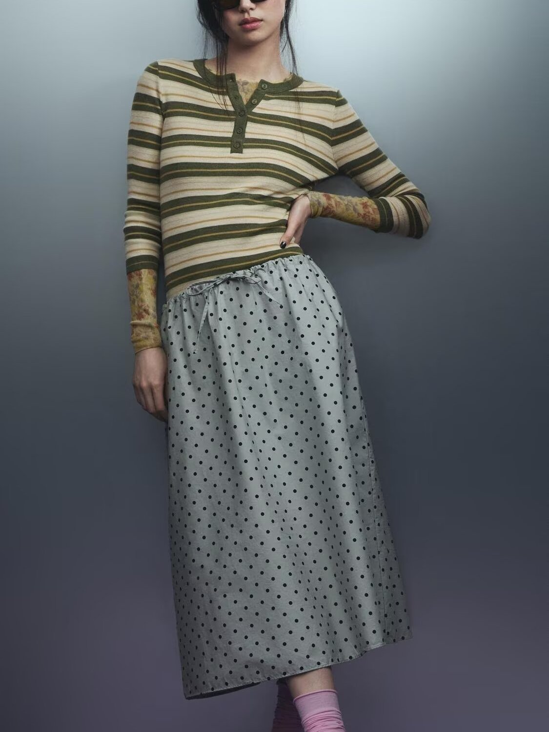 New Summer Long Midi Skirt Pol - Vintage Fashion In Chinese 评论和价格