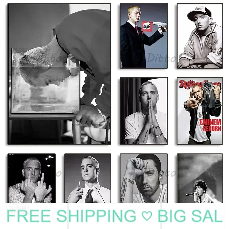 Hip Hop Rapper Singer Eminem V - Vintage Fashion Prints For Wall 评论和价格