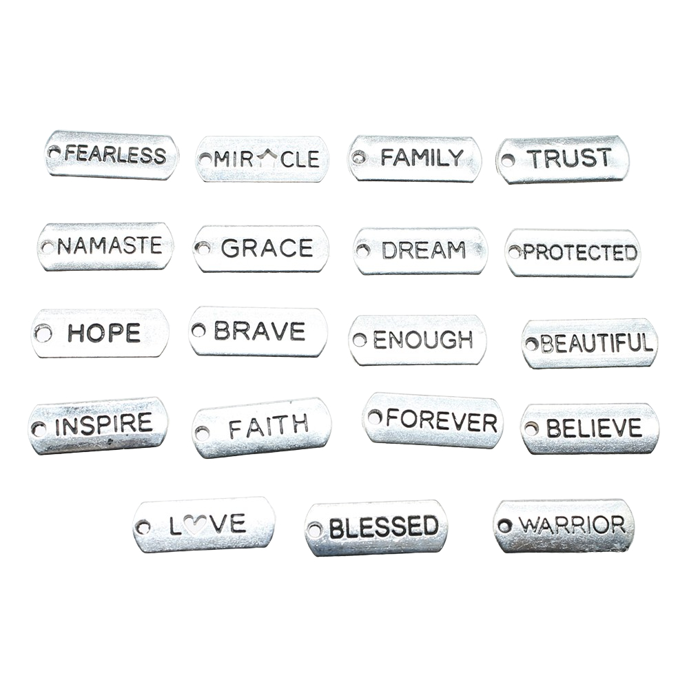 10pcs Word Tags Pendant Charms - Vintage Fashion Labels 评论和价格