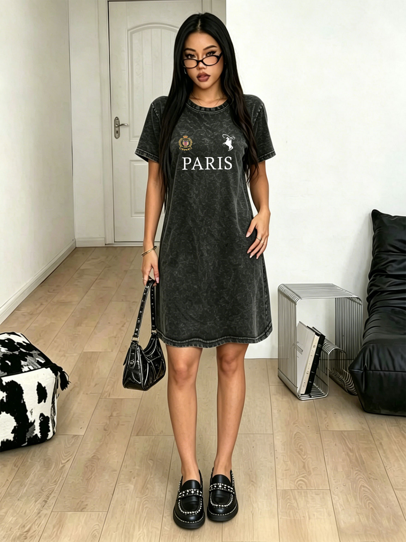Women's washed vintage T-shirt - Vintage Fashion In Paris 评论和价格