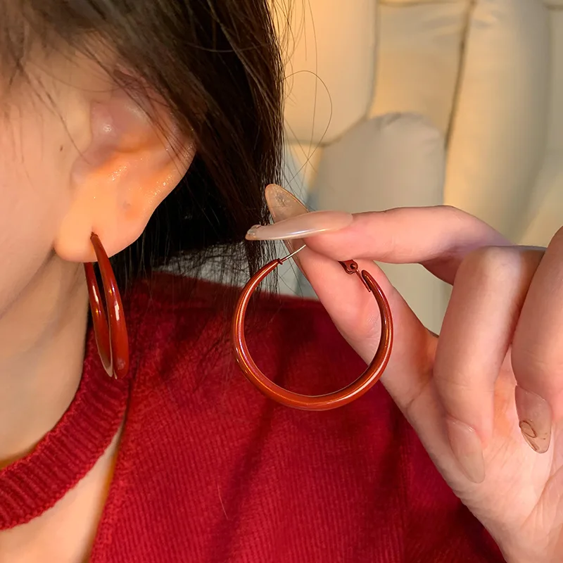 Charm Trendy Wine Red Color Ge - Vintage Fashion Korea 评论和价格
