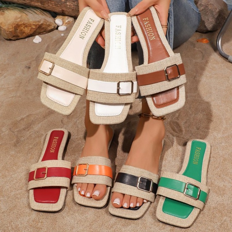 Women's Square Open Toe One-wo - Vintage Fashion Rome 评论和价格