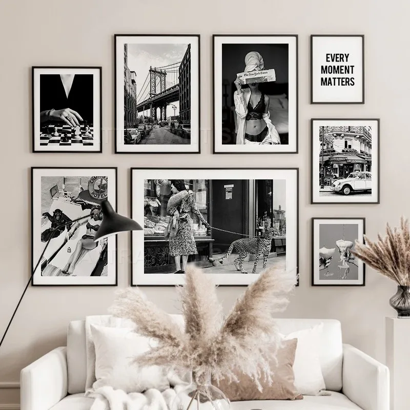 Black and White Vintage Wall A - Vintage Fashion Prints For Wall 评论和价格
