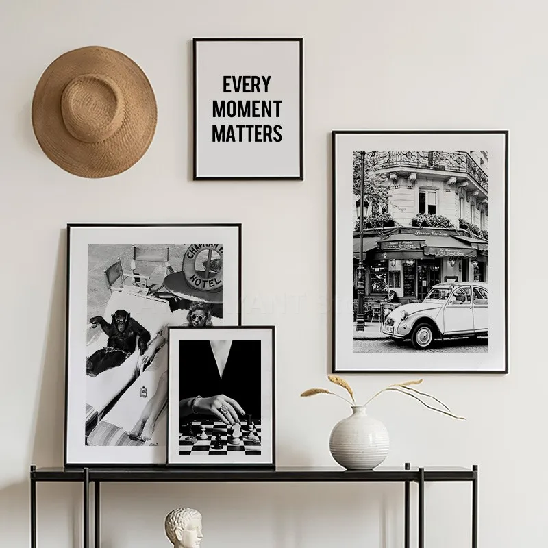Black and White Vintage Wall A - Vintage Fashion Prints For Wall 评论和价格