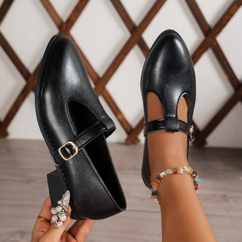 2025 Spring T-Strap Thick Heel - Vintage Fashion Rome 评论和价格