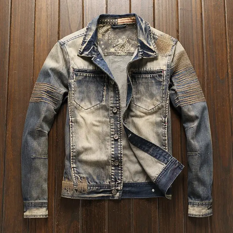 Cowboy Coat for Men Autumn Kor - Vintage Fashion Korea 评论和价格