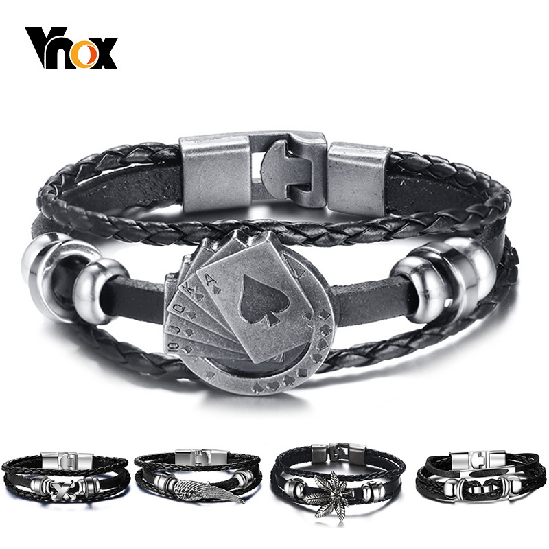 Vnox Lucky Vintage Men's Leath - Vintage Vegas Fashion 评论和价格