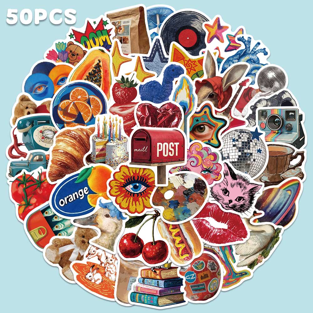 50pcs Vintage Y2K Sticker Fash - Vintage Fashion Labels 评论和价格