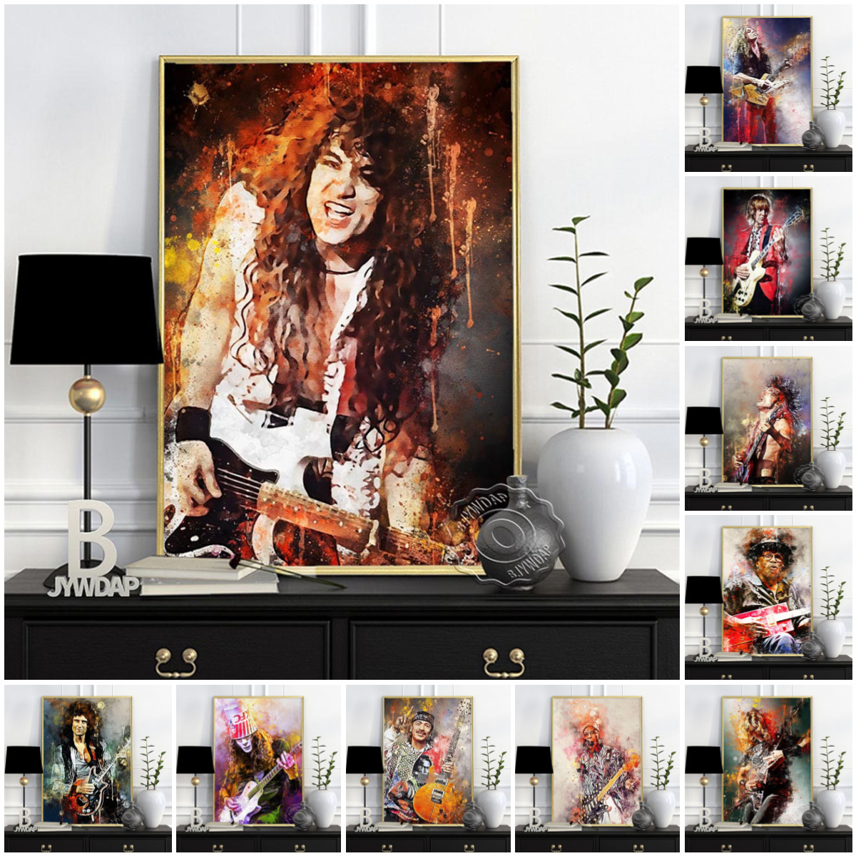 Rock Star Alvin Lee Dark Bg Al - Vintage Fashion Prints For Wall 评论和价格