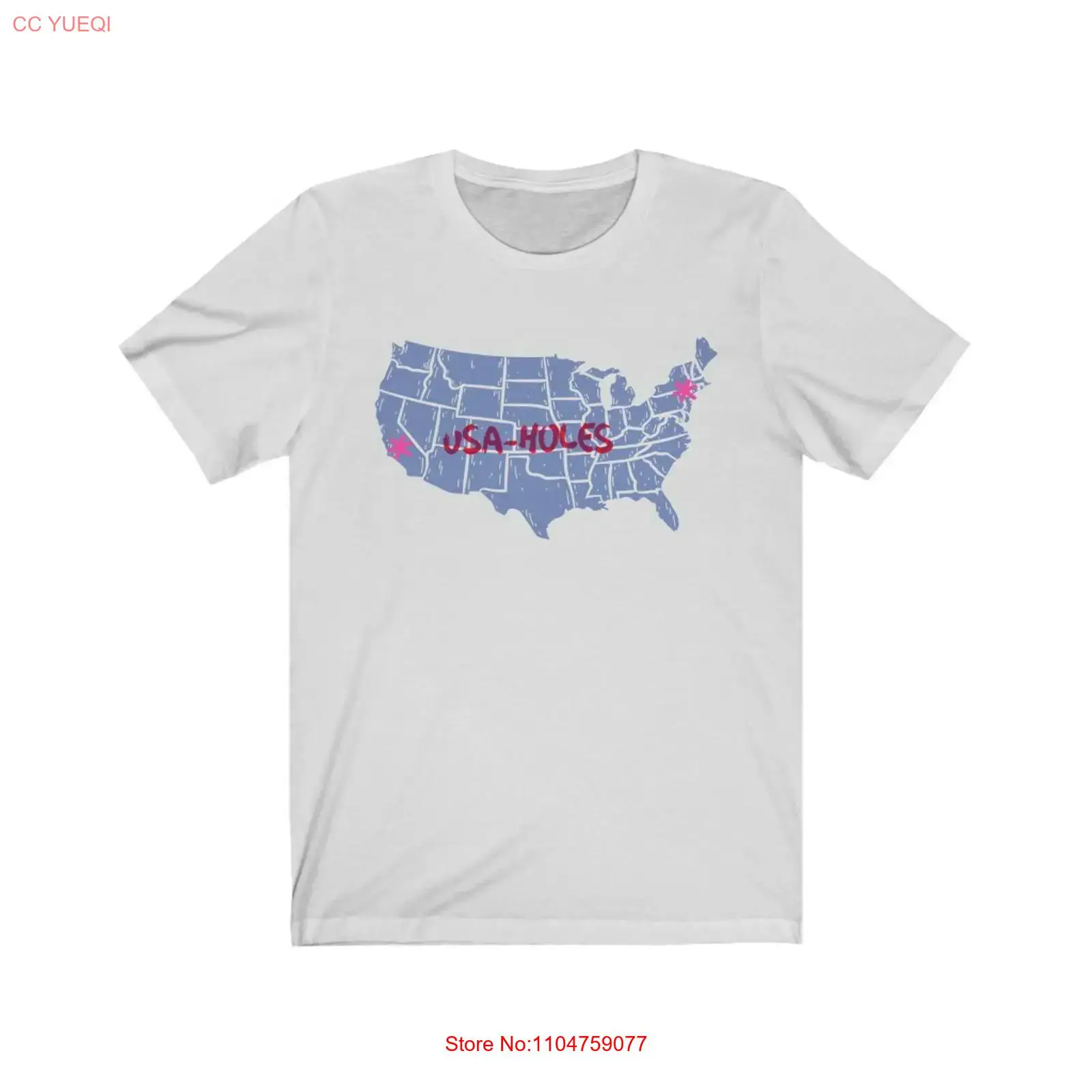 USA holes NYC CA T Shirt Jerse - Vintage Fashion Nyc 评论和价格