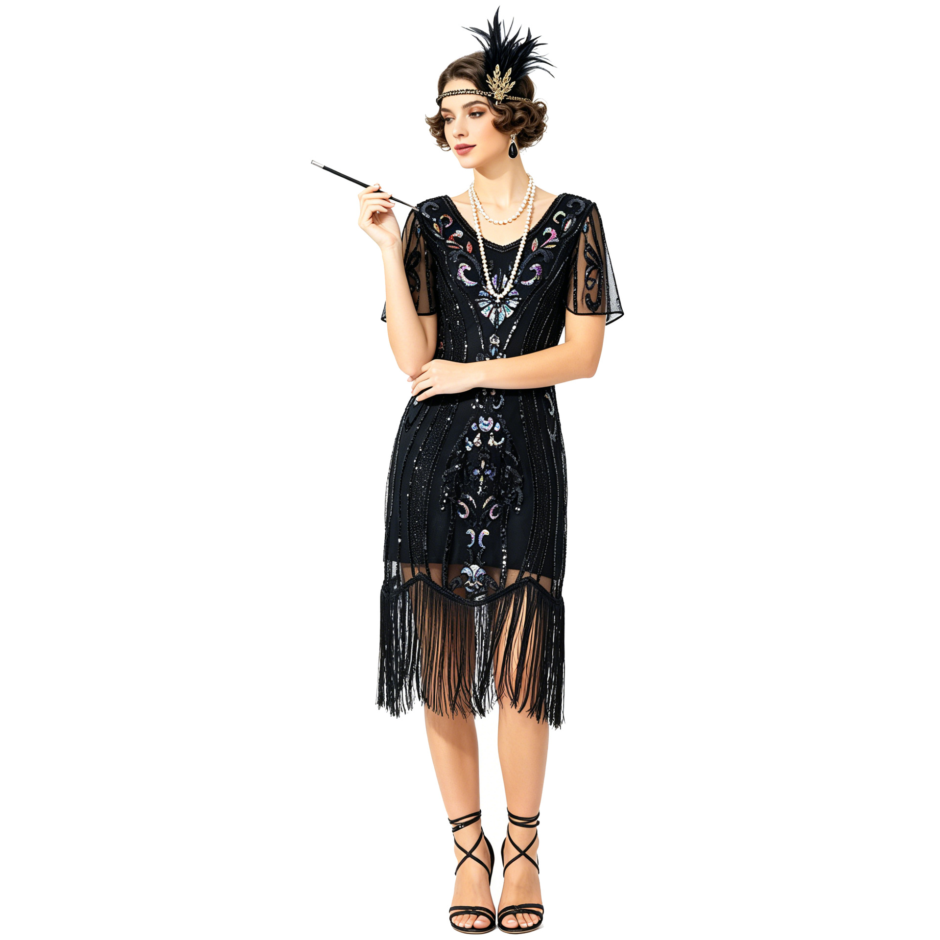 New Vintage Sequin Tassel Dres - Vintage Fashion Collection 评论和价格