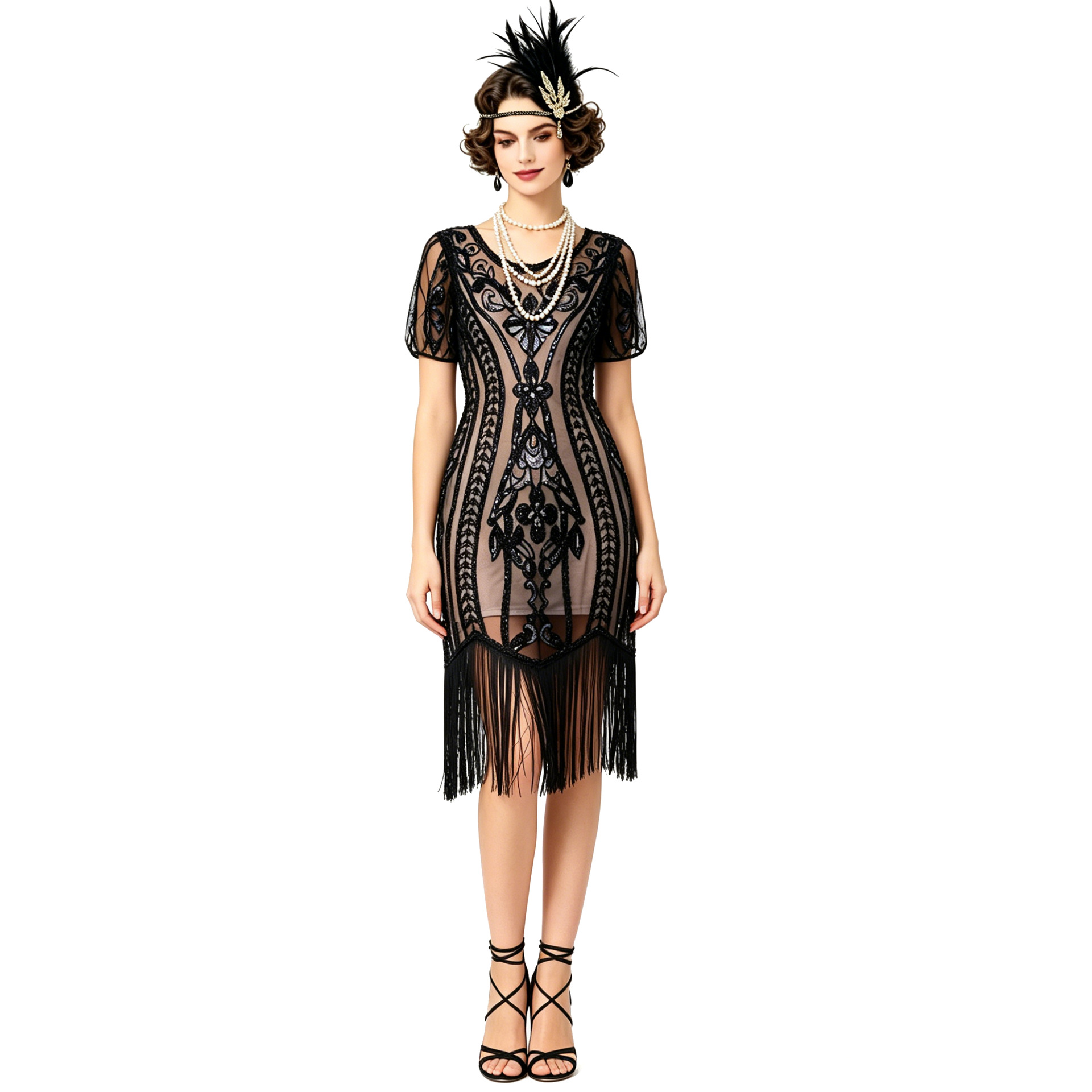New Vintage Sequin Tassel Dres - Vintage Fashion Collection 评论和价格