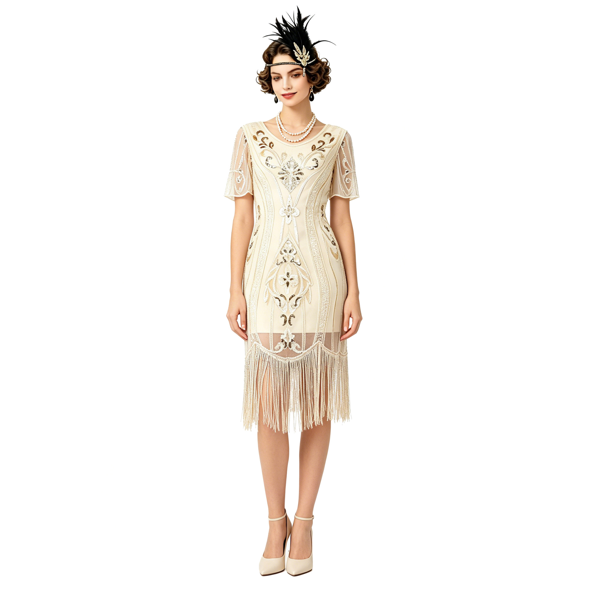 New Vintage Sequin Tassel Dres - Vintage Fashion Collection 评论和价格