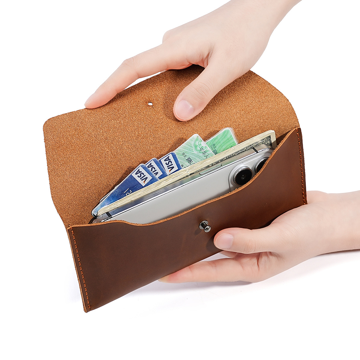 Envelope Wallet Genuine Leathe - Vintage Fashion Brand Names 评论和价格