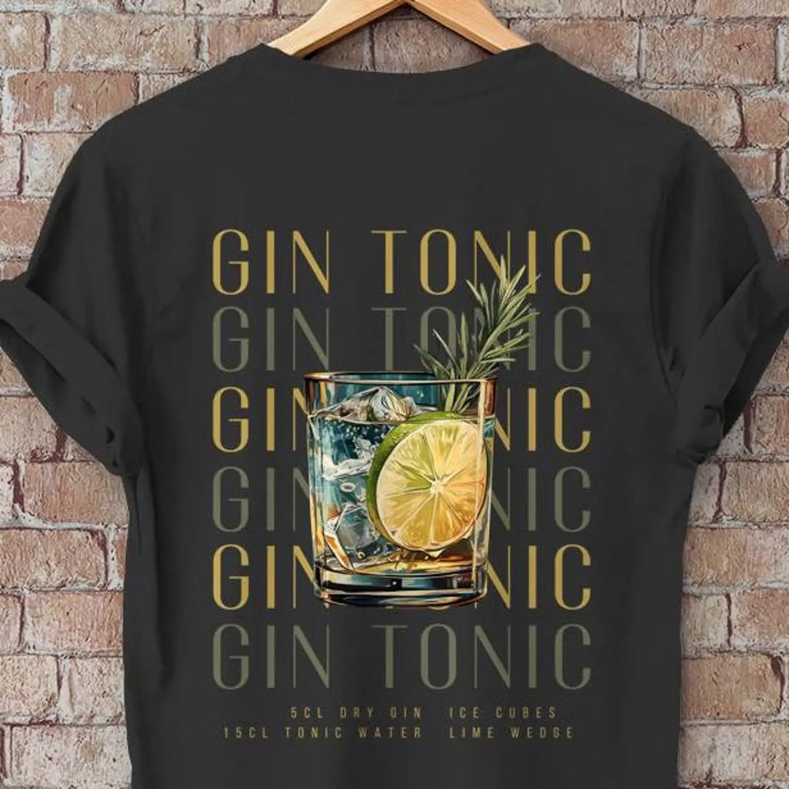 Gin Tonic T Shirt Illustrated  - Vintage Fashion Illustrations 评论和价格