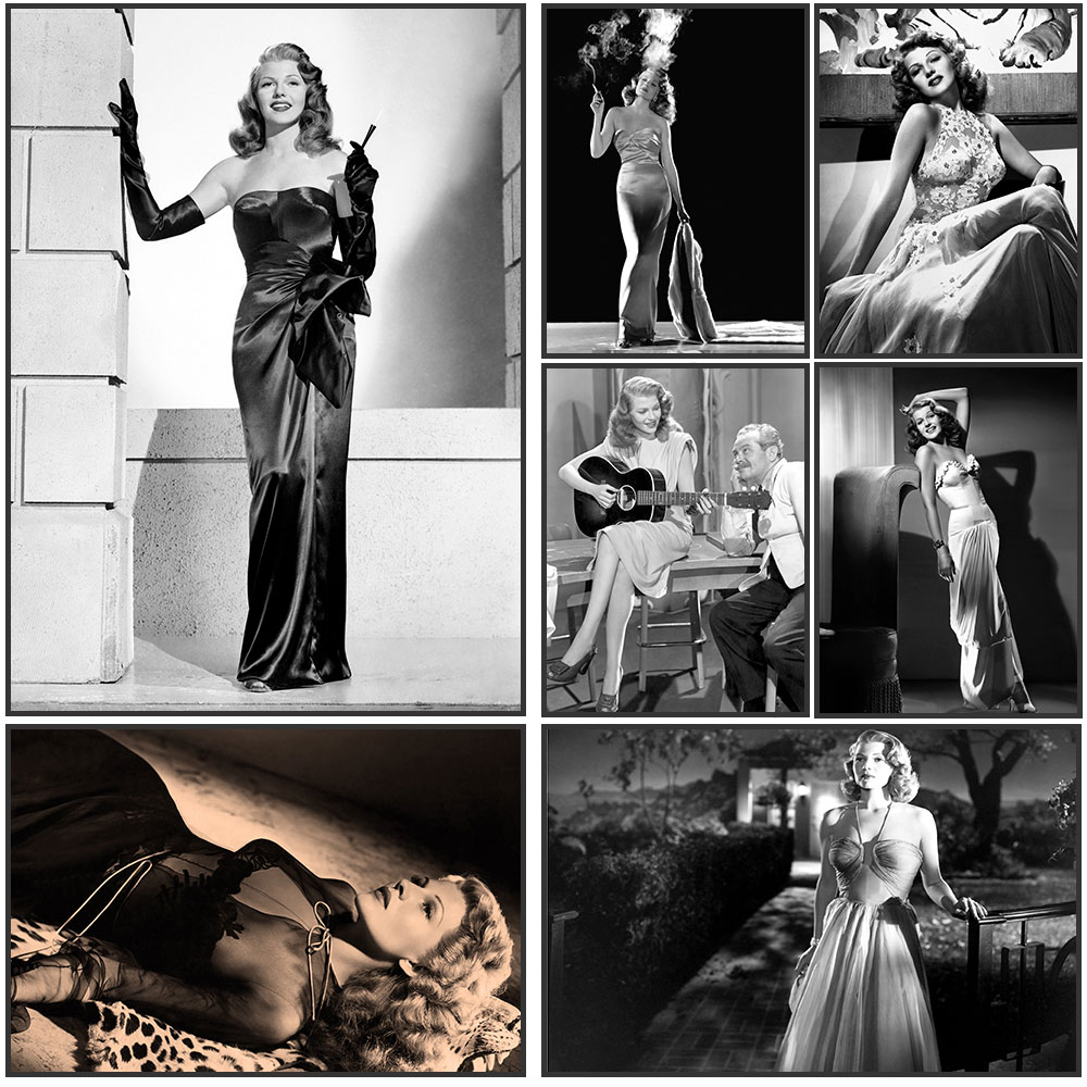 Rita Hayworth Poster,Black and - Vintage Fashion Prints For Wall 评论和价格