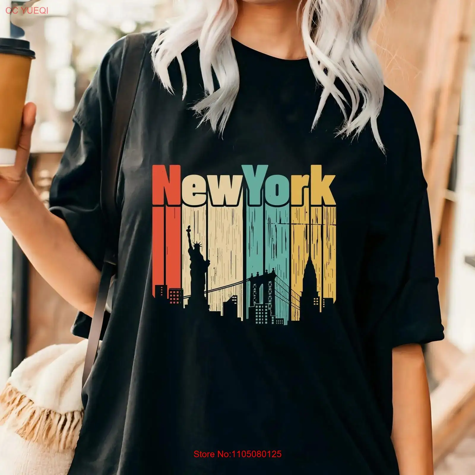New York retro T shirt USA Tra - Vintage Fashion Nyc 评论和价格