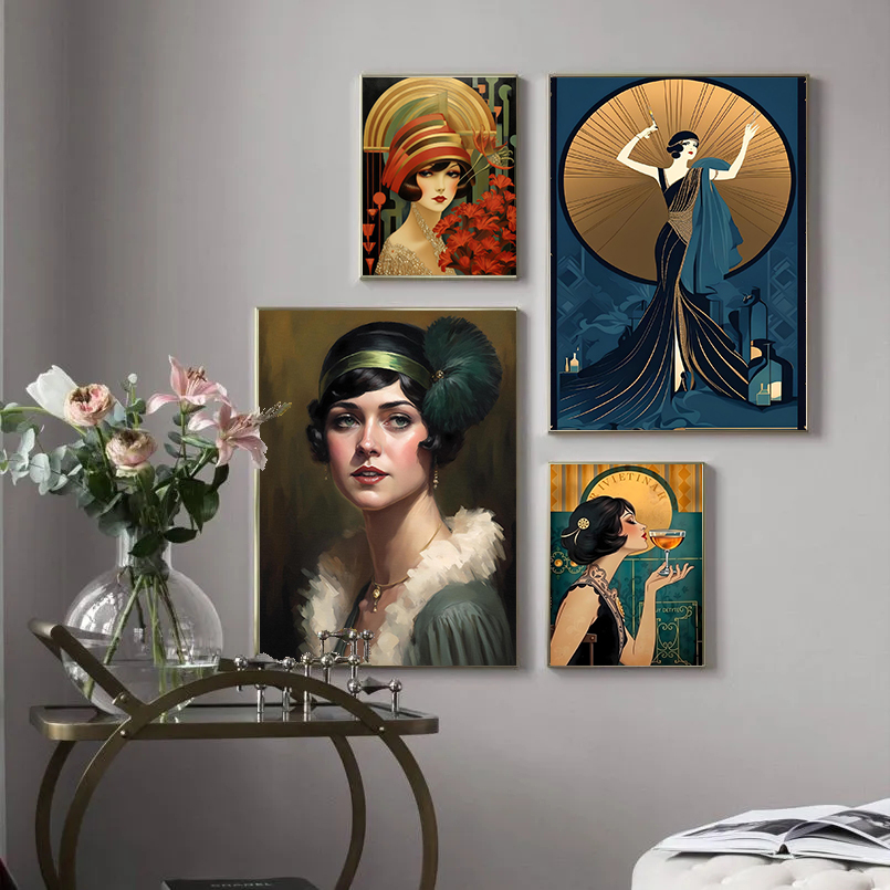 Vintage Flapper Girl Poster 19 - Vintage Fashion Prints For Wall 评论和价格