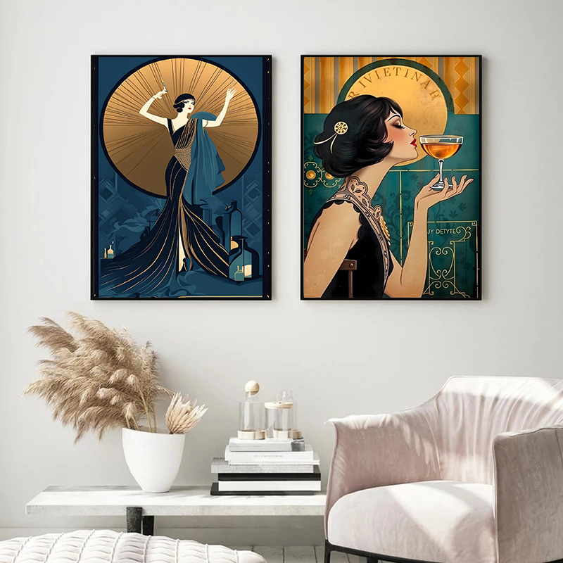 Vintage Flapper Girl Poster 19 - Vintage Fashion Prints For Wall 评论和价格